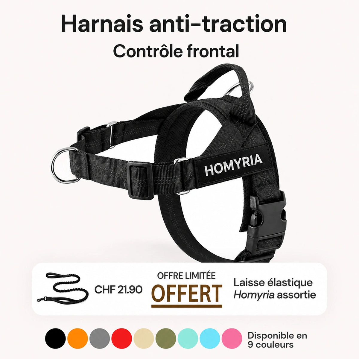 Harnais anti-traction pour chien Homyria Homyria