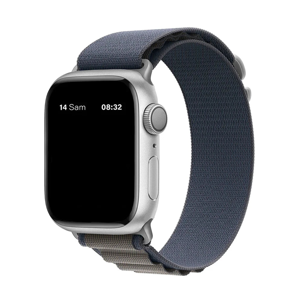 Bracelet nylon sportif Homyria — couleur Bleu, finition Argent