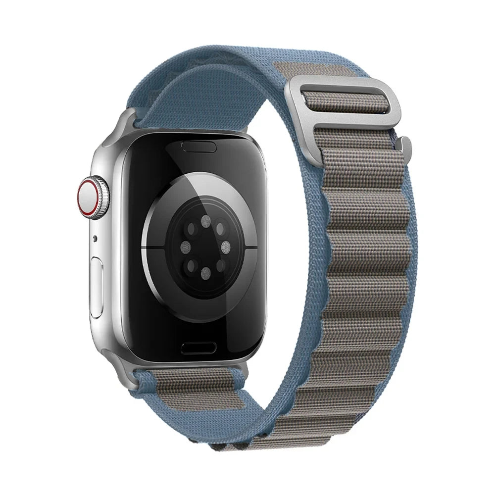 Bracelet nylon sportif Homyria — couleur Bleu clair, finition Argent