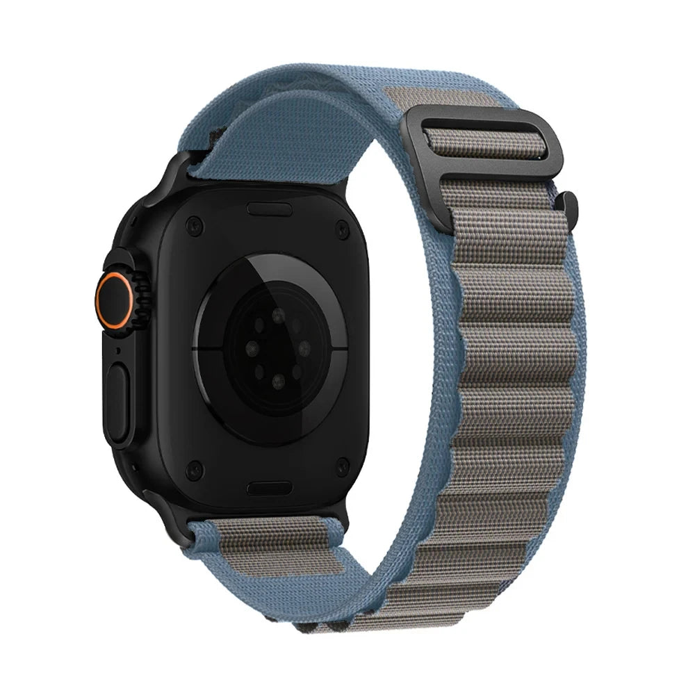Bracelet nylon sportif Homyria — couleur Bleu clair, finition Noir