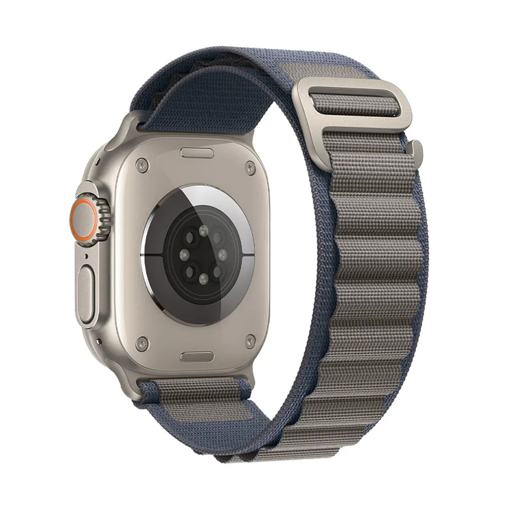 Bracelet nylon sportif Homyria — couleur Bleu, finition Titane