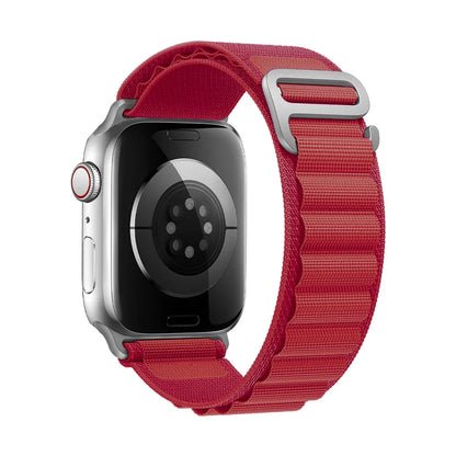 Bracelet nylon sportif Homyria — couleur Rouge, finition Argent