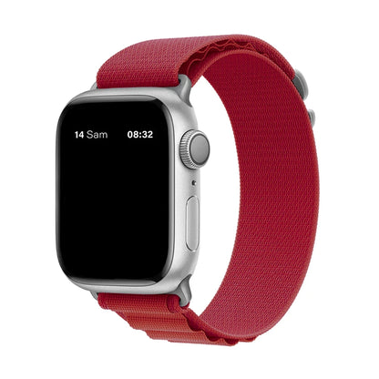 Bracelet nylon sportif Homyria — couleur Rouge, finition Argent