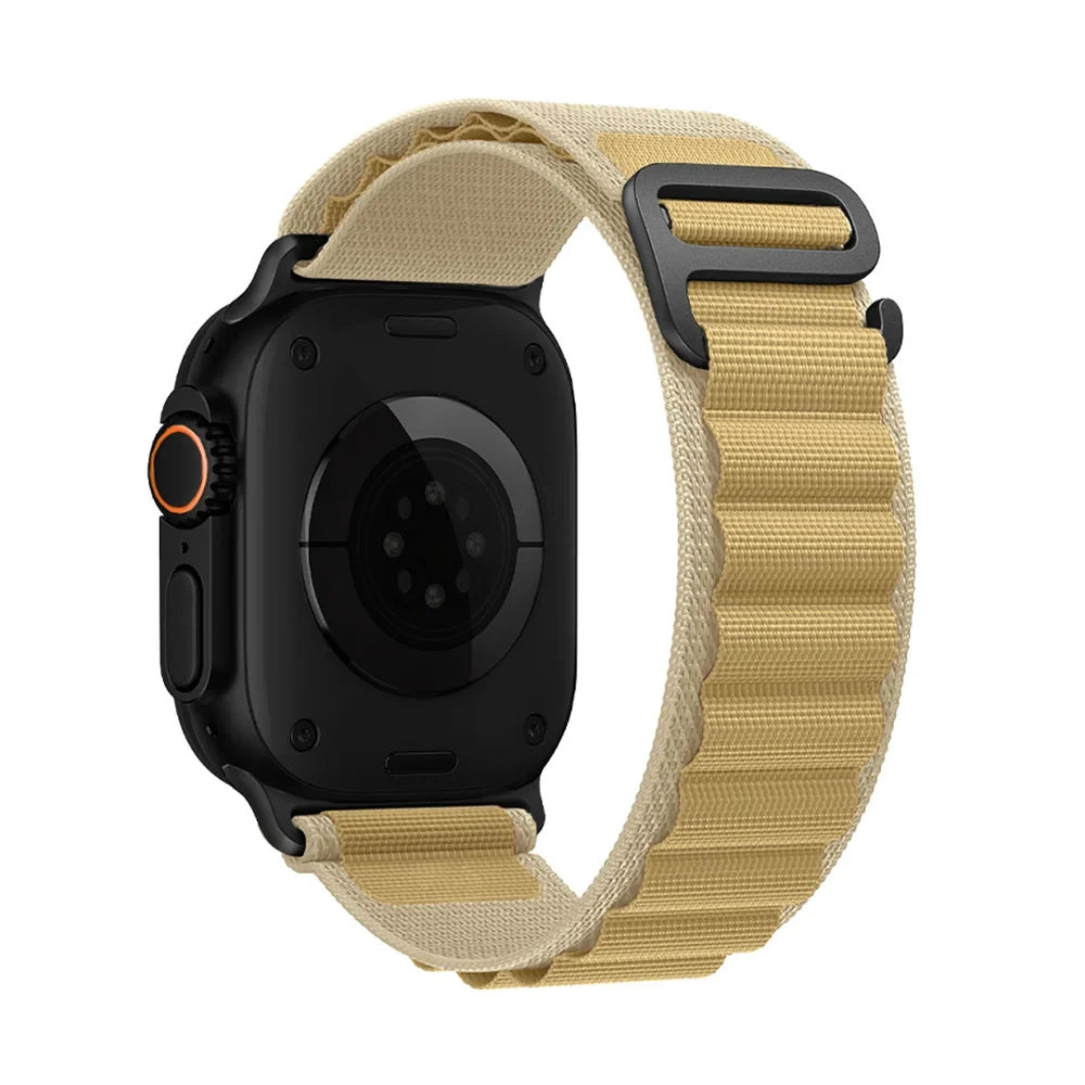 Bracelet nylon sportif Homyria — couleur Sahara, finition Noir