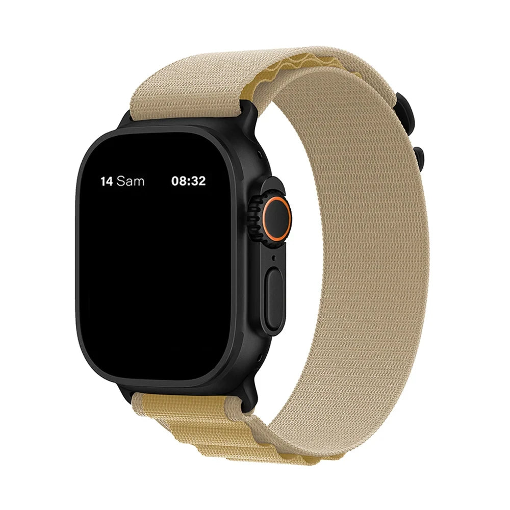 Bracelet nylon sportif Homyria — couleur Sahara, finition Noir
