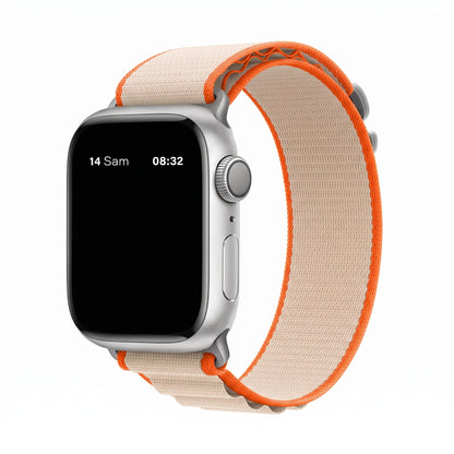 Bracelet nylon sportif Homyria — couleur Stellaire et orange, finition Argent