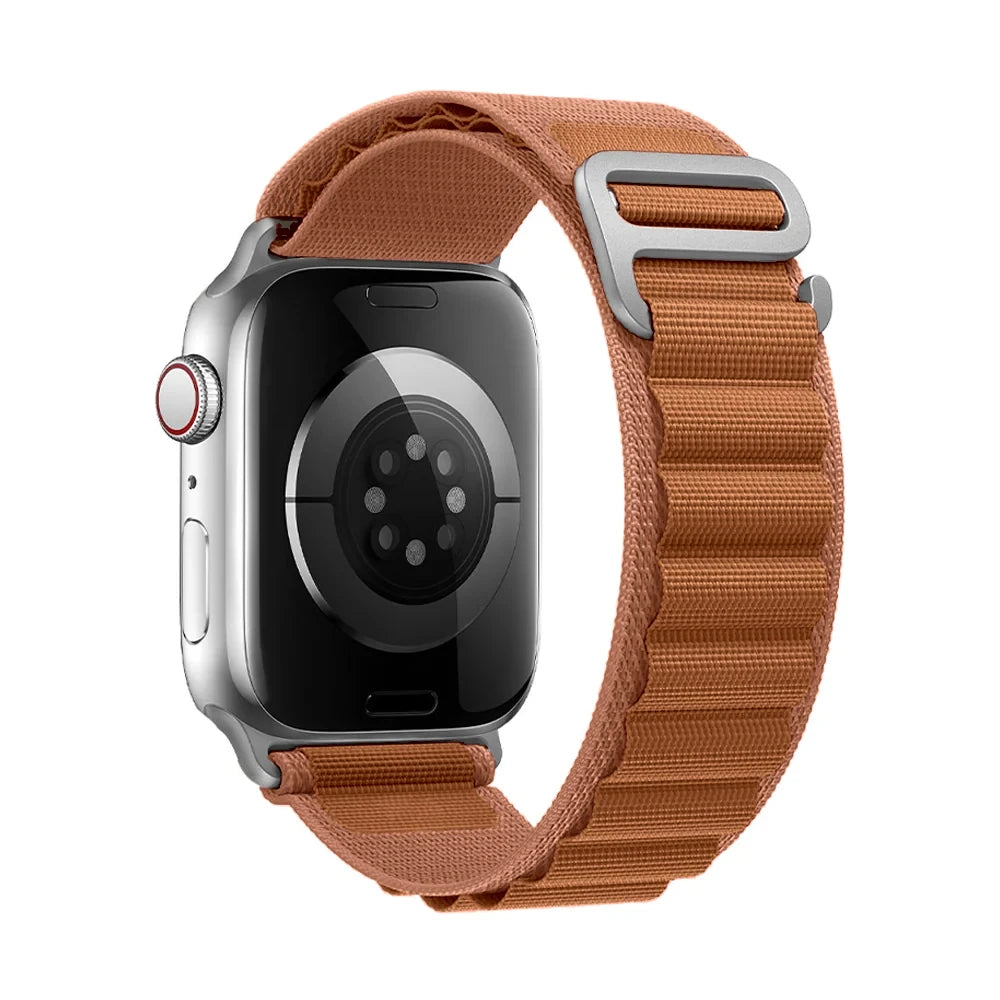 Bracelet nylon sportif Homyria — couleur Terracotta, finition Argent