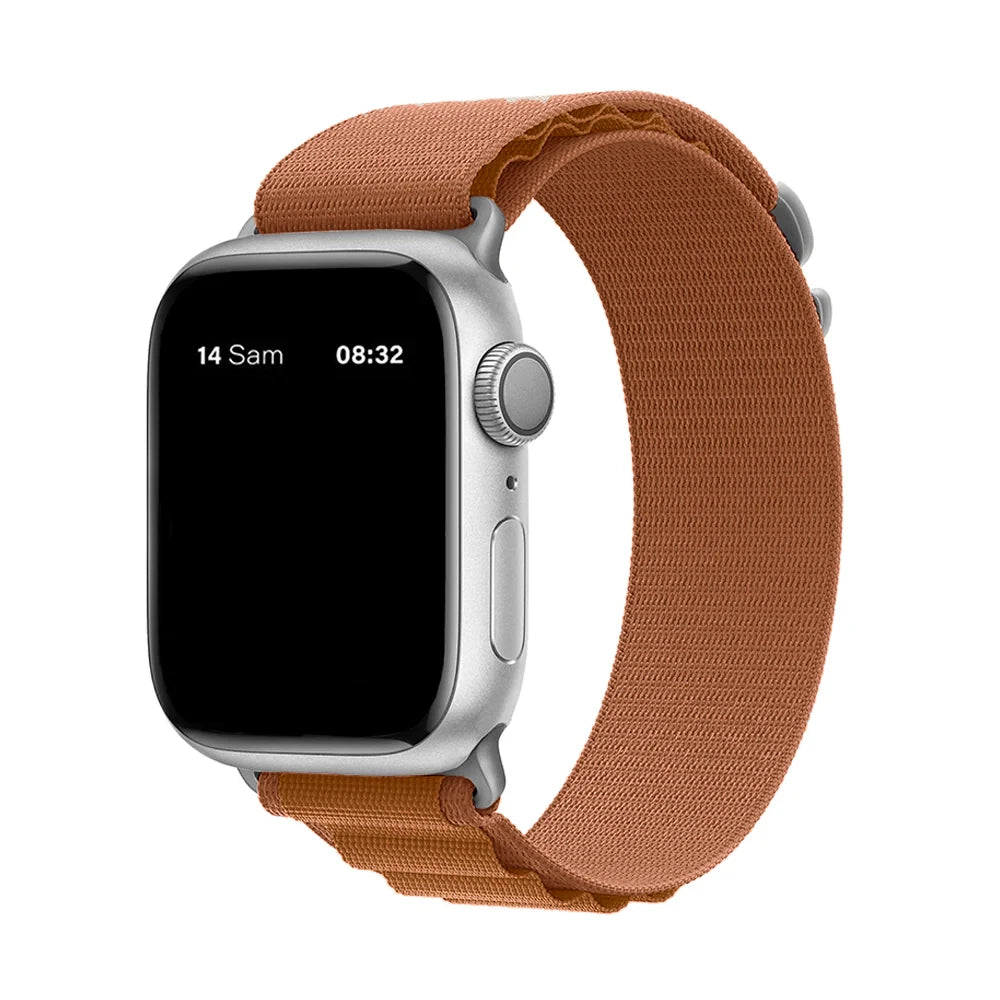 Bracelet nylon sportif Homyria — couleur Terracotta, finition Argent