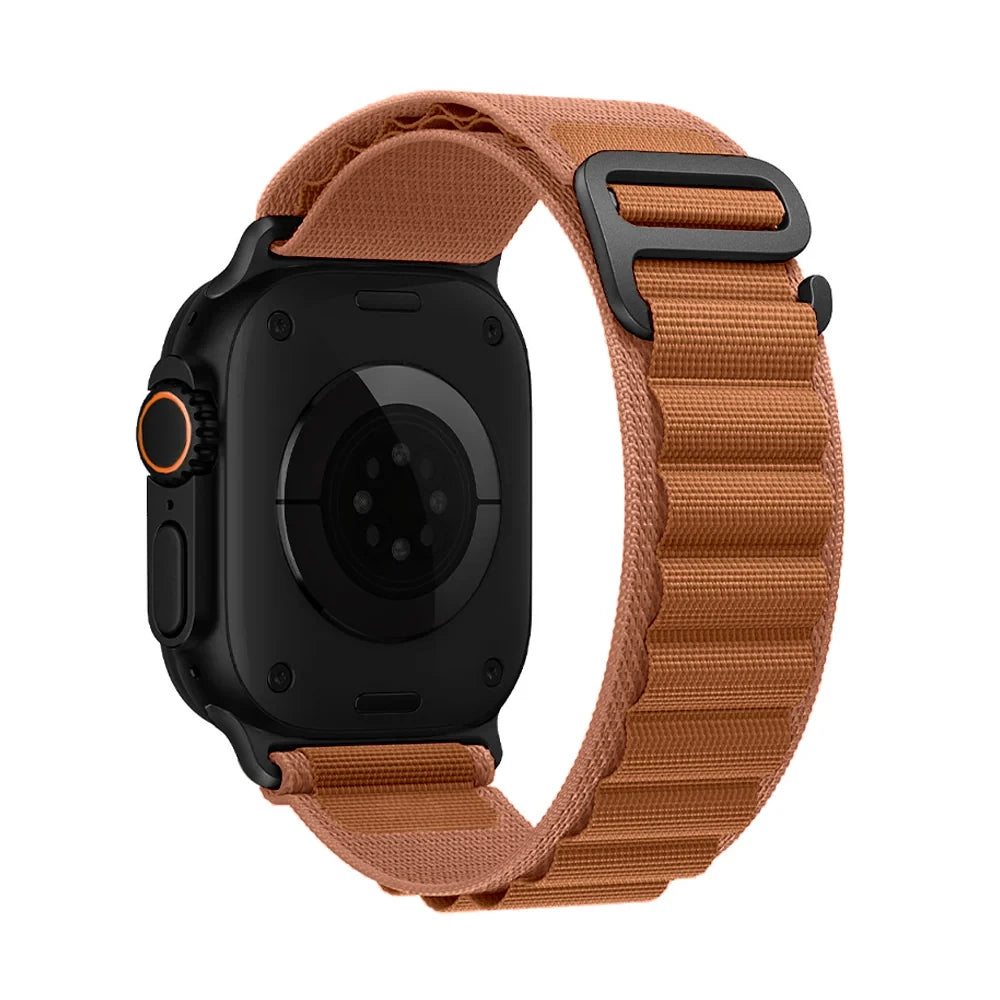 Bracelet nylon sportif Homyria — couleur Terracotta, finition Noir