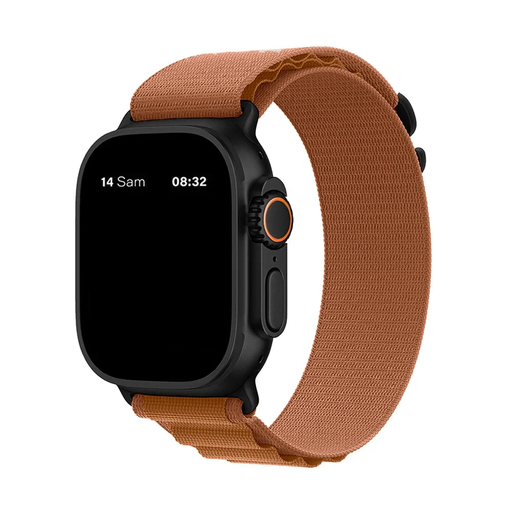 Bracelet nylon sportif Homyria — couleur Terracotta, finition Noir