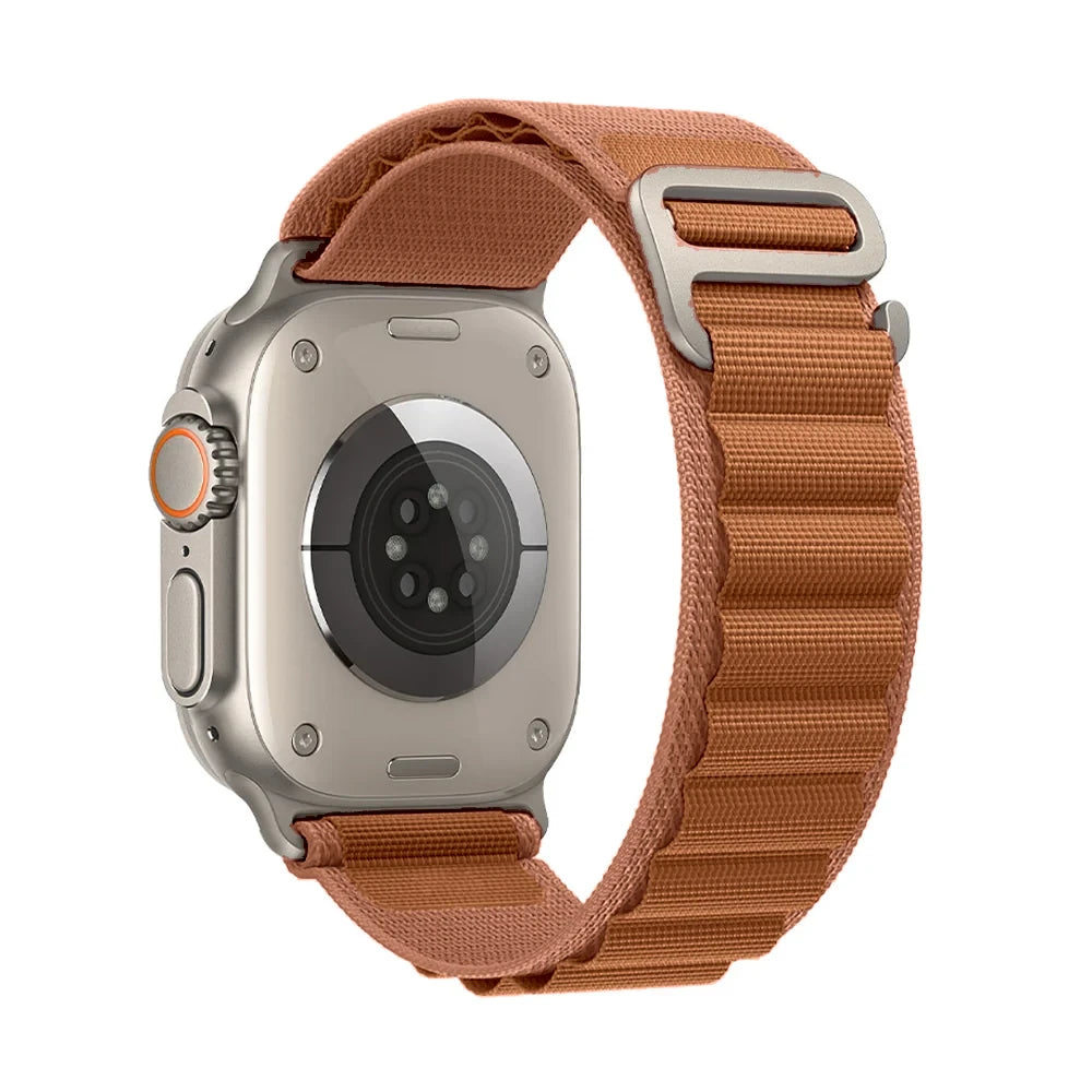 Bracelet nylon sportif Homyria — couleur Terracotta, finition Titane
