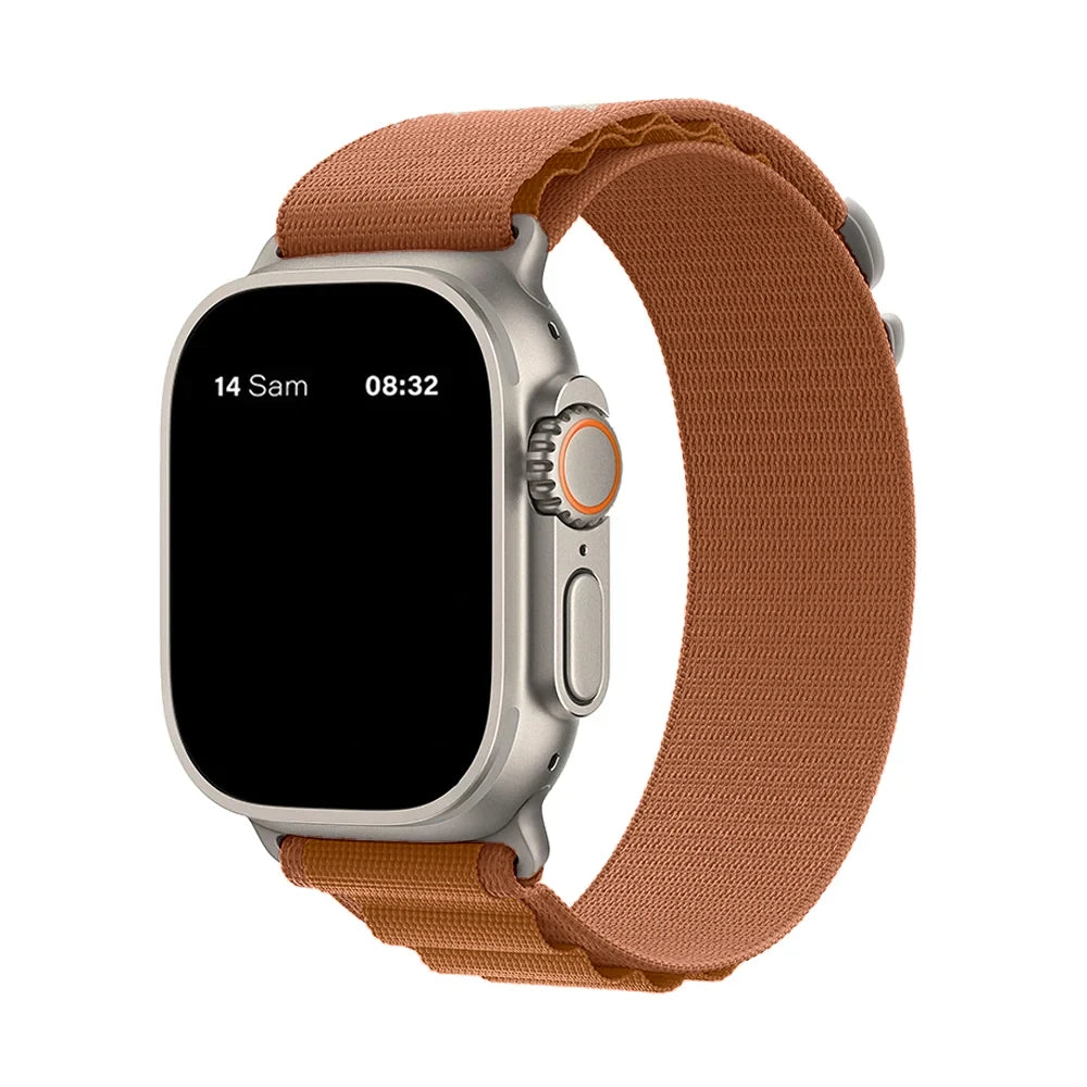 Bracelet nylon sportif Homyria — couleur Terracotta, finition Titane