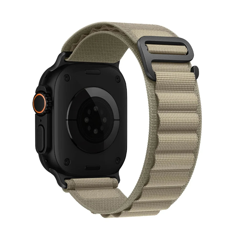 Bracelet nylon sportif Homyria — couleur Vert militaire, finition Noir