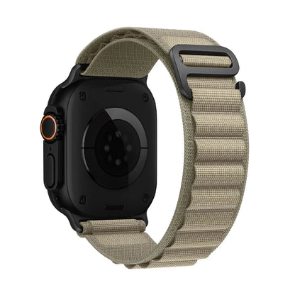 Bracelet nylon sportif Homyria — couleur Vert militaire, finition Noir