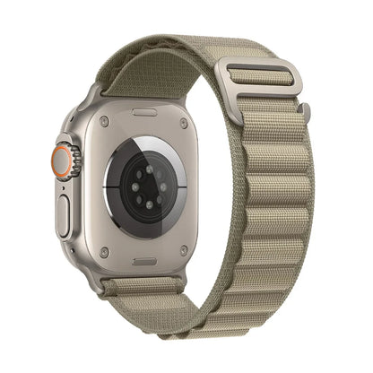 Bracelet nylon sportif Homyria — couleur Vert militaire, finition Titane