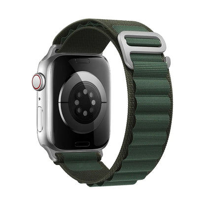 Bracelet nylon sportif Homyria — couleur Vert Sapin, finition Argent