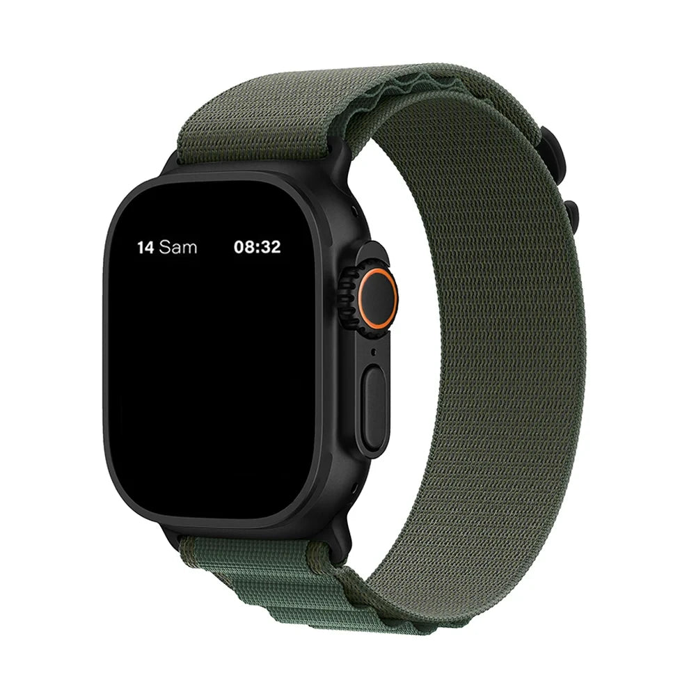 Bracelet nylon sportif Homyria — couleur Vert Sapin, finition Noir