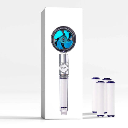 Douchette EcoPression anti-calcaire Homyria — Bleu, 1 douchette + 5 filtres