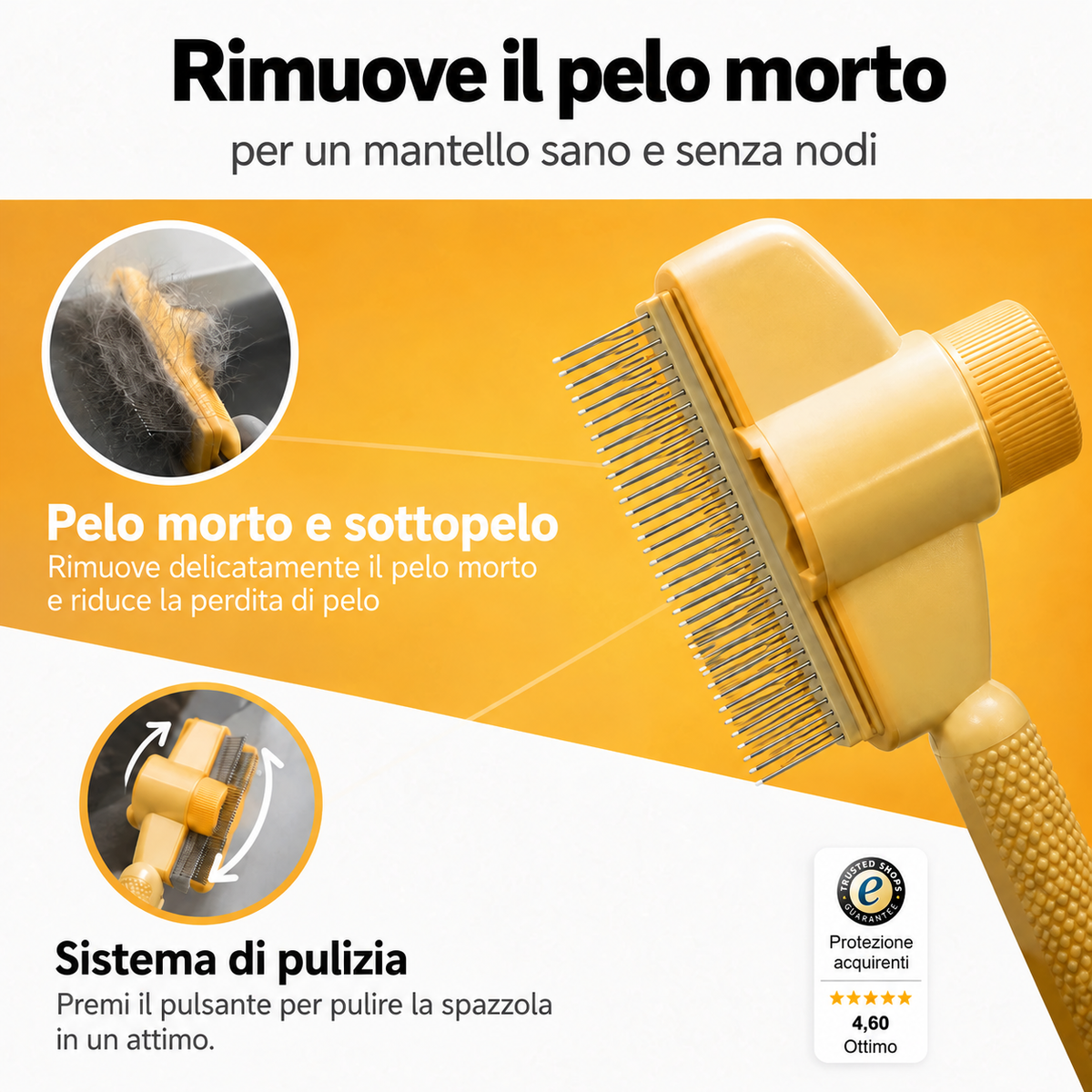 Spazzola Homyria per il sottopelo dei gatti