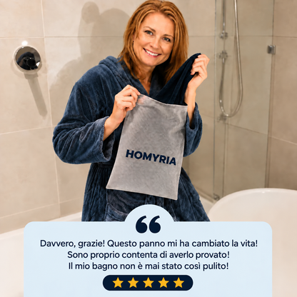 Commento di una cliente sul panno Homyria con foto