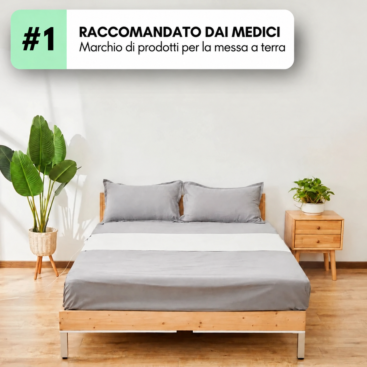 Lenzuolo Homyria su un letto matrimoniale