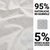 Gewebe aus 95 % Bio-Baumwolle und 5 % Silber