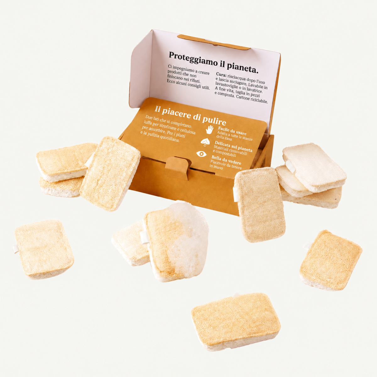 Homyria — set da 12 spugne senza plastica