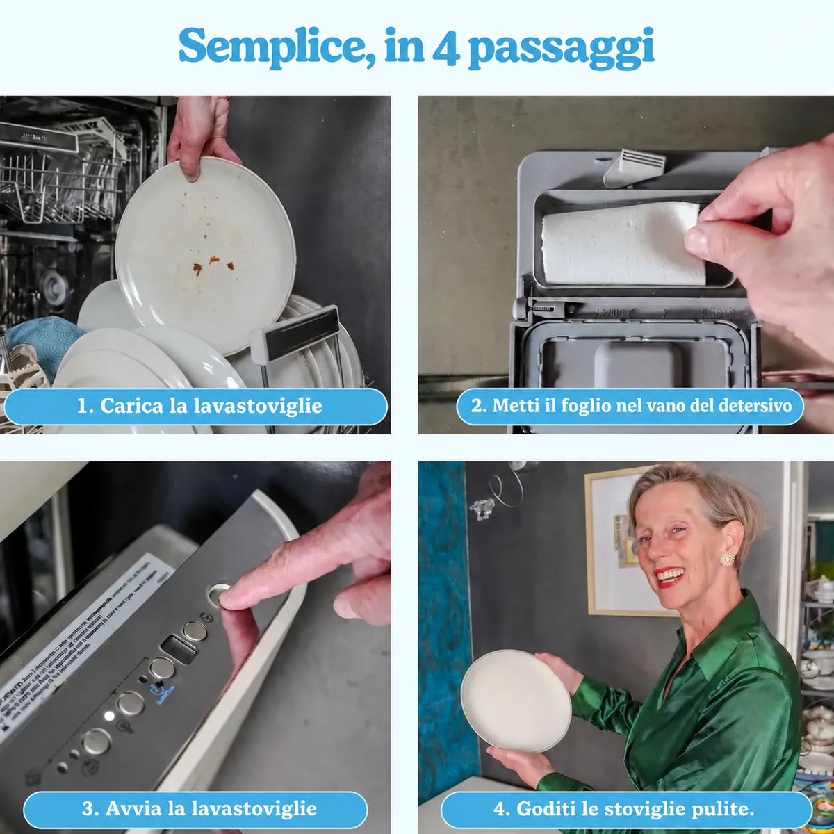 Come usare i fogli detergenti per lavastoviglie