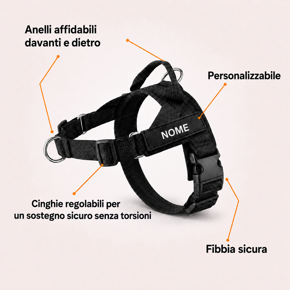 Pettorina anti-tiro Homyria – comfort, agganci e utilizzo