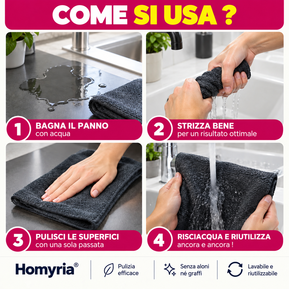 Panno magico in microfibra Homyria