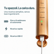 Porta di ricarica USB-C e autonomia dello spazzolino sonico Homyria