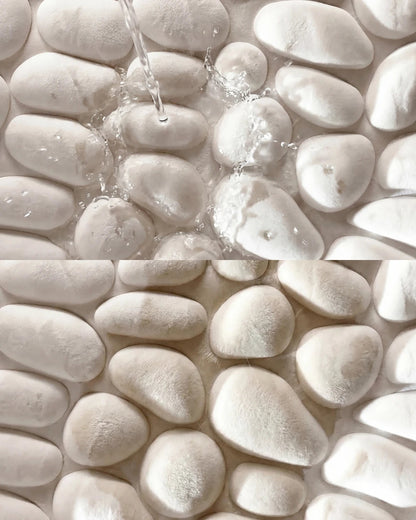 Tapis de bain galet Homyria — Blanc Cassé