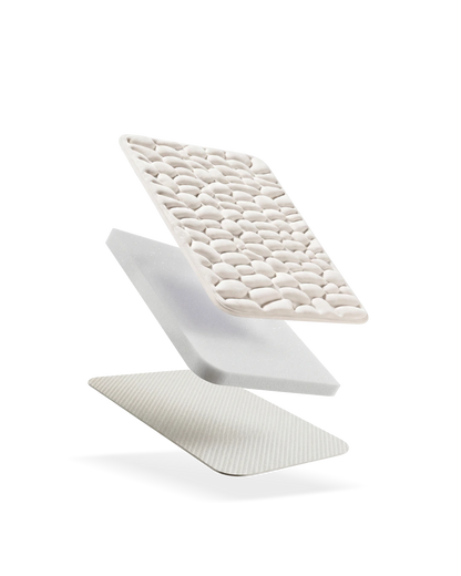 Tapis de bain galet Homyria — Blanc Cassé
