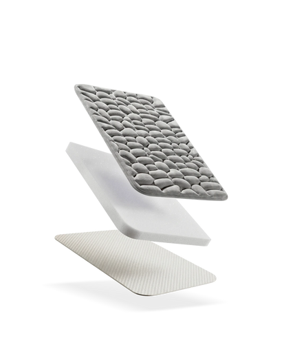 Tapis de bain galet Homyria — Gris Roche