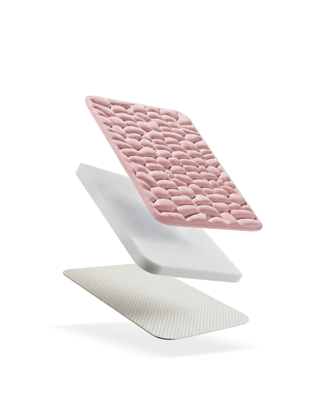 Tapis de bain galet Homyria — Rose Poudré