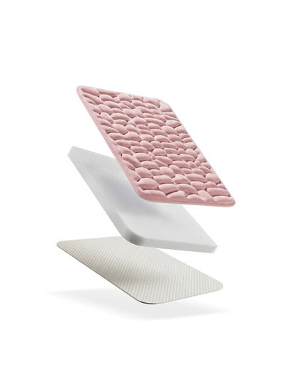 Tapis de bain galet Homyria — Rose Poudré