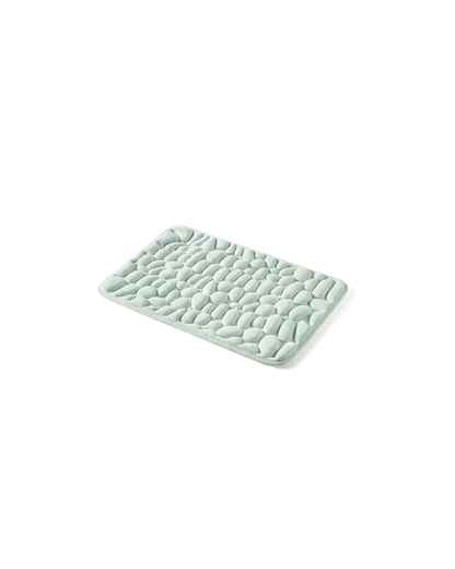 Tapis de bain galet Homyria — Vert Céladon — 40 × 60 cm