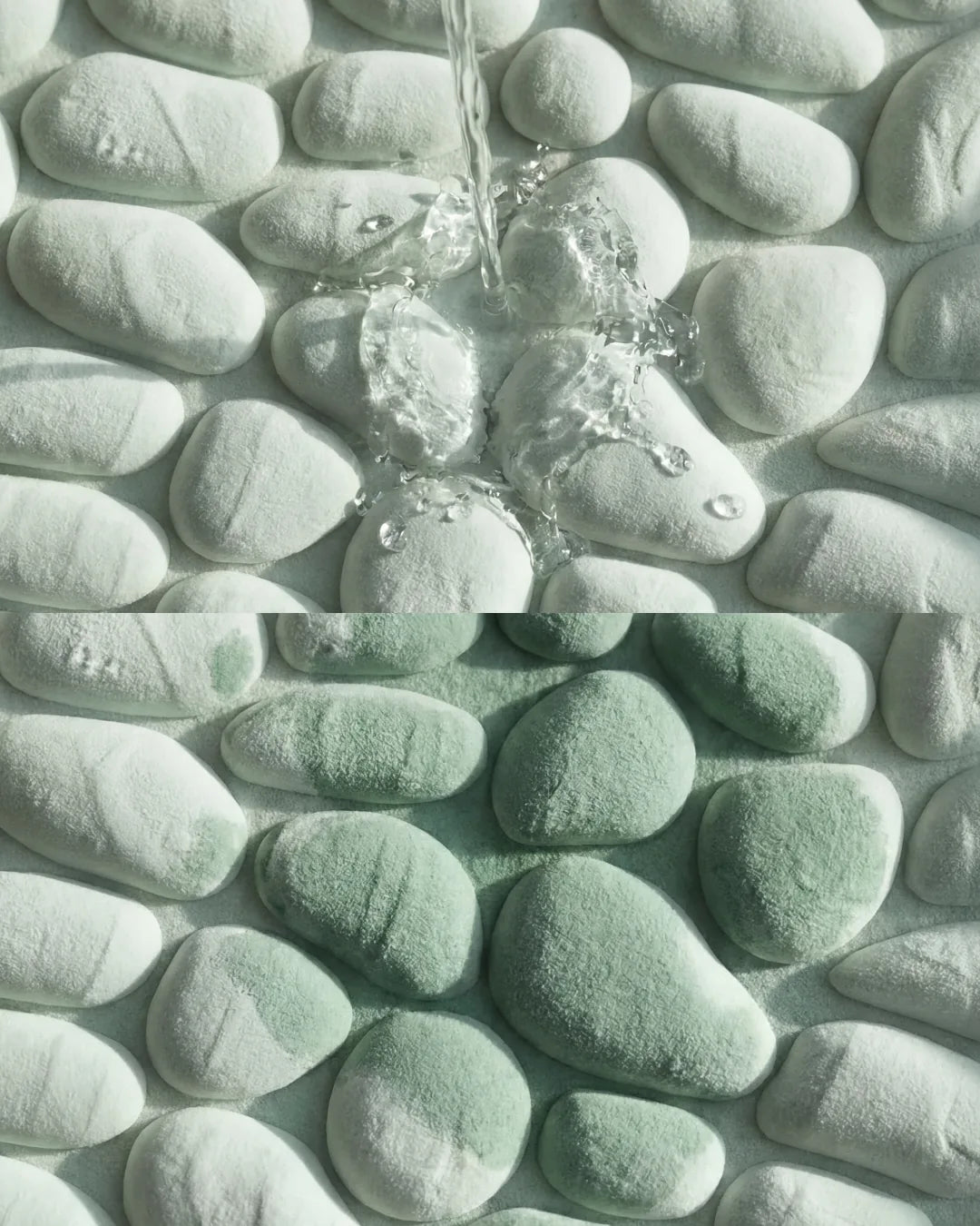 Tapis de bain galet Homyria — Vert Céladon